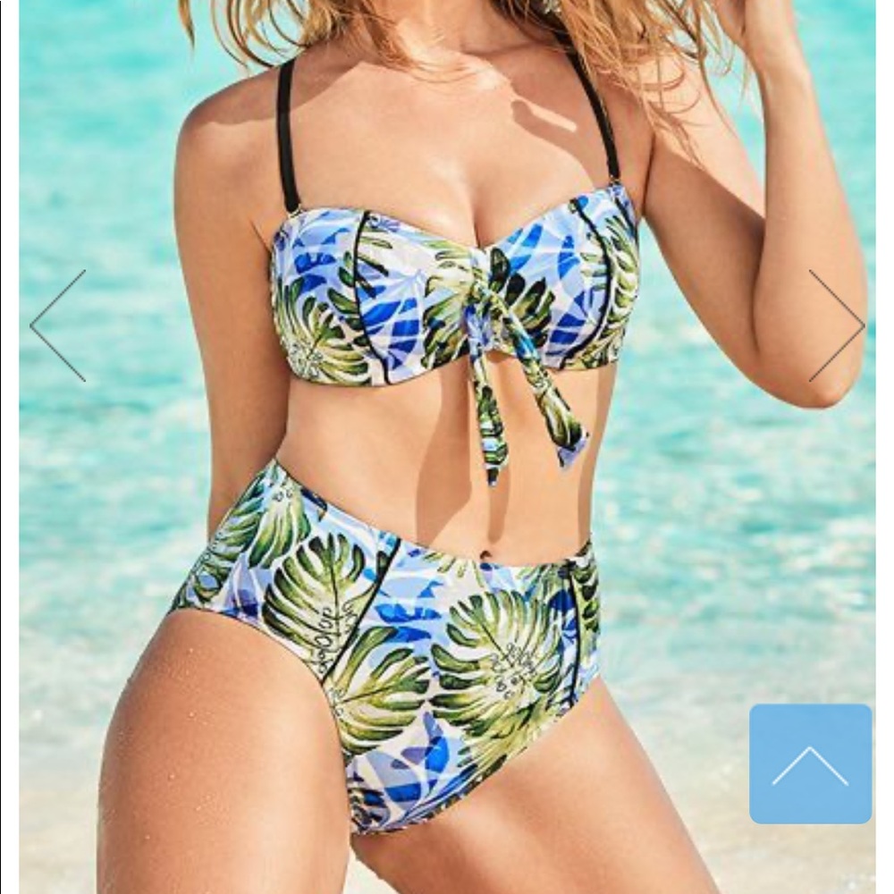 Blue floral bikini